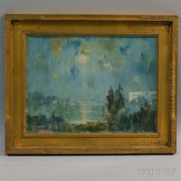 Misty Landscape Oil Painting by Joseph Henry Boston