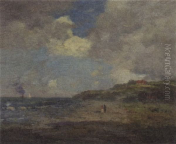 A Walk On The Beach Oil Painting by Joseph Henry Boston