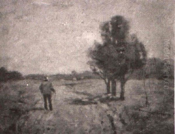 Man On A Country Road Oil Painting by Joseph Henry Boston