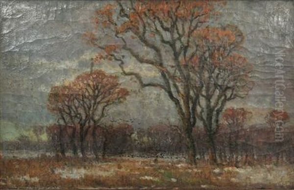 Landscape With Trees Oil Painting by Istvan Bosznay