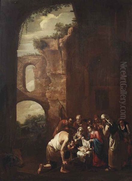 The Adoration Of The Shepherds Oil Painting by Andries Dirsksz Both