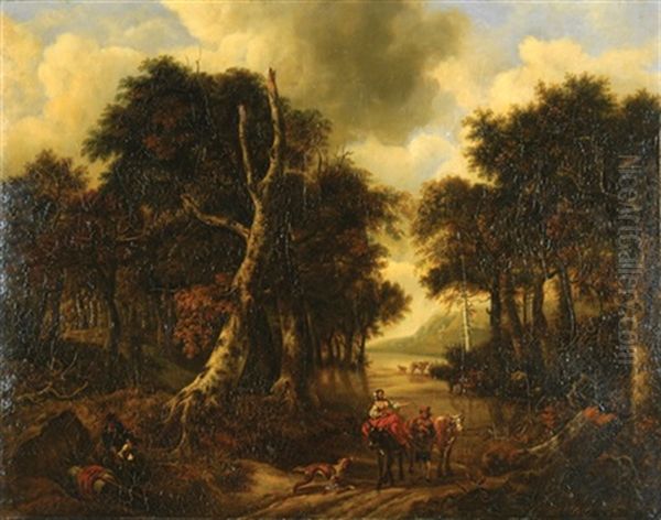 Woodland Landscape Oil Painting by Andries Dirsksz Both