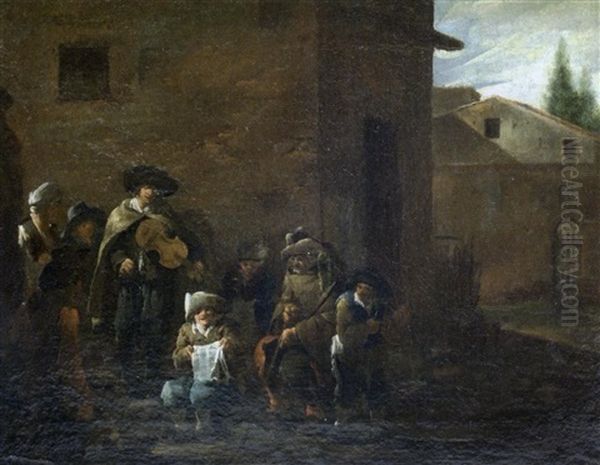 Le Concert Dans La Rue Oil Painting by Andries Dirsksz Both