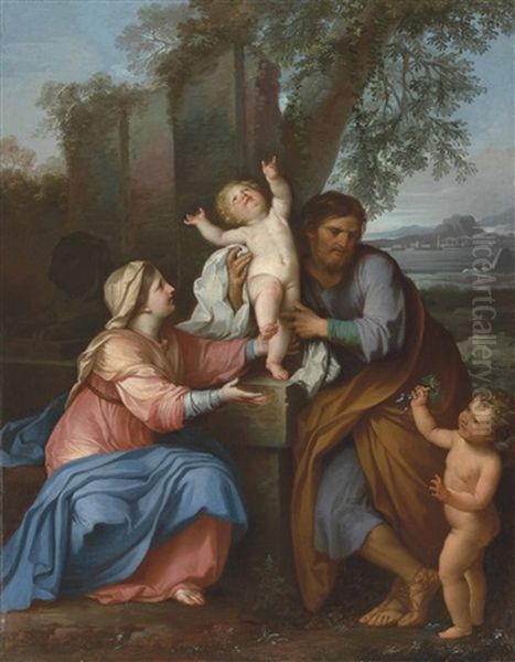 The Holy Family With The Infant Saint John The Baptist Oil Painting by Giuseppe Bottani