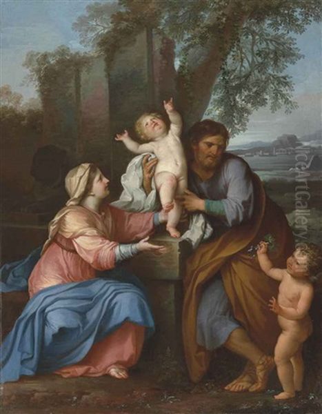 The Holy Family With The Infant Saint John The Baptist by Giuseppe Bottani