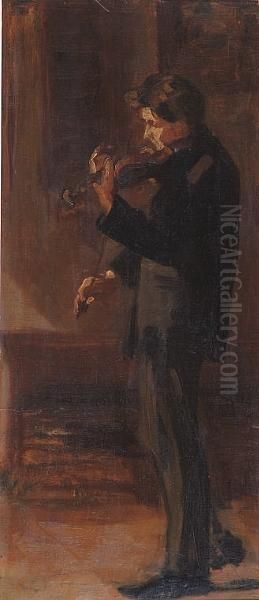 The Violin Player Oil Painting by Nikolaos Alektoridis