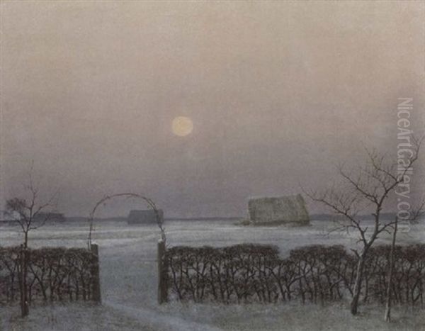 Winterabend Oil Painting by Herbert Boettger