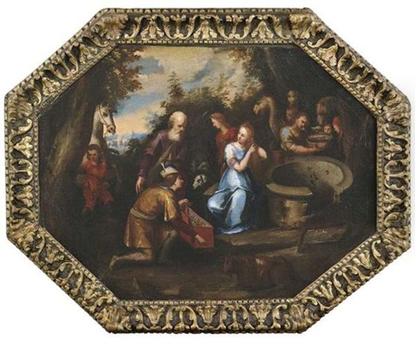 Rebecca Und Eliezer Am Brunnen. Der Triumphierende Christus Auf Einem Triumphwagen (pair) Oil Painting by Francesco Botti