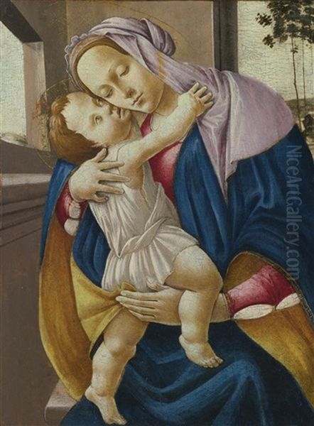 Madonna And Child (collab. W/studio) Oil Painting by Sandro Botticelli