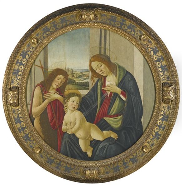 Madonna And Child With The Young St John Oil Painting by Sandro Botticelli