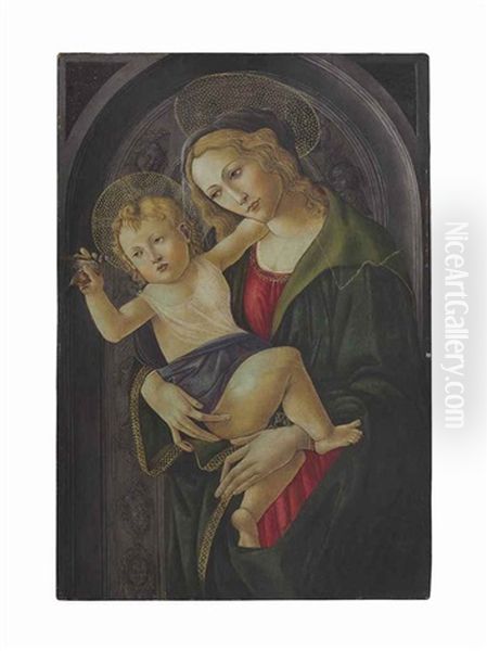 The Madonna And Child In A Niche Oil Painting by Sandro Botticelli