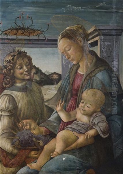 Vierge A L'enfant Avec Un Ange Oil Painting by Sandro Botticelli