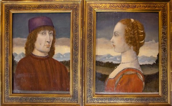 Florentine Portraits (pair) Oil Painting by Sandro Botticelli