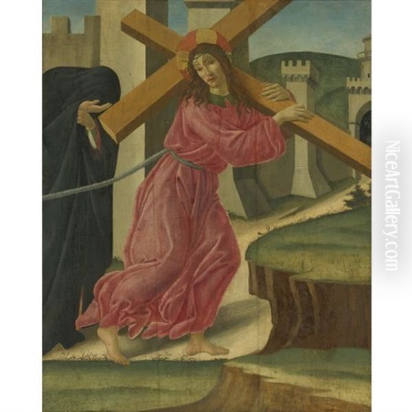 Christ Carrying The Cross (collab. W/studio) Oil Painting by Sandro Botticelli