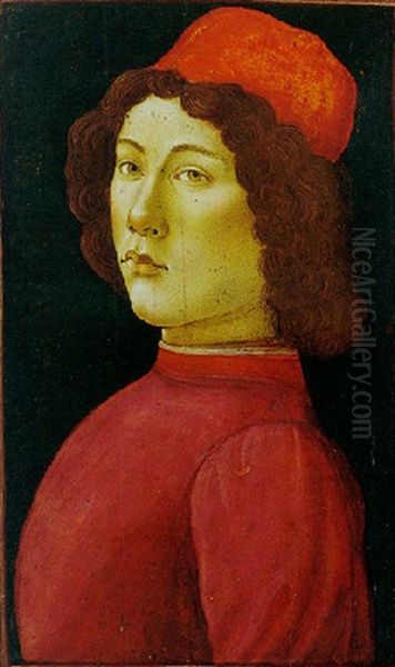 Portrait Of A Young Man In A Red Cap Oil Painting by Sandro Botticelli