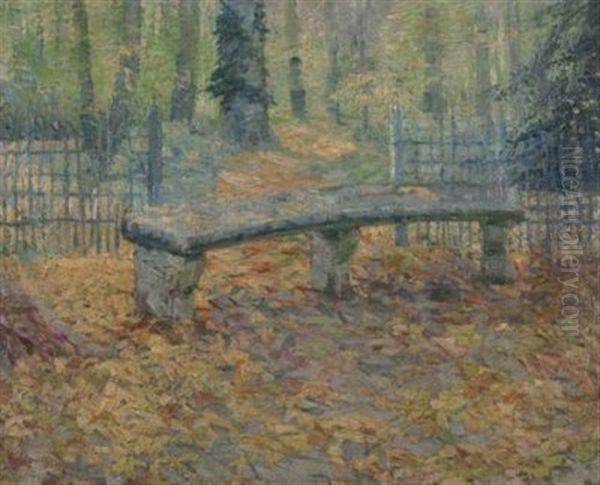 Un Banc, Versailles Oil Painting by Mederic Bottin