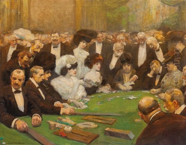 V Casinu Oil Painting by Hugo Boettinger