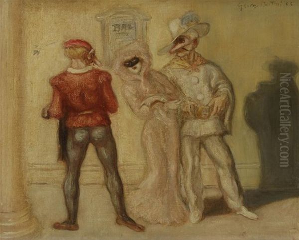 Bal Costume Oil Painting by Georges Alfred Bottini