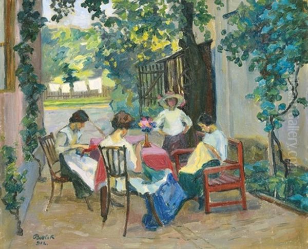 Lunch In The Trellis by Jozsef Bottlik