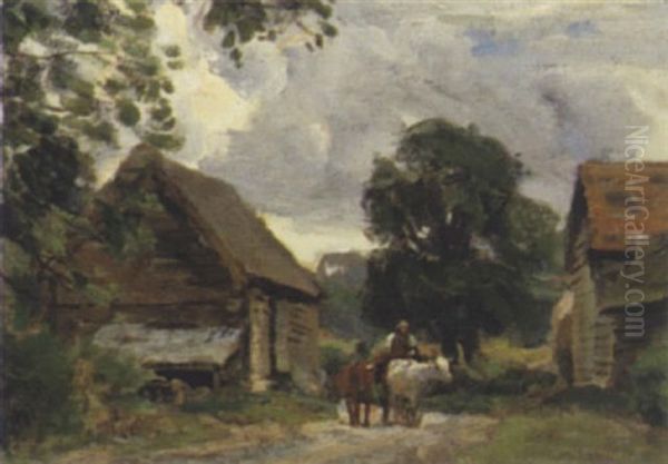 Heimkehr Des Bauern Oil Painting by Albert Ernest Bottomley