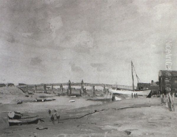 Shoreham Oil Painting by Albert Ernest Bottomley