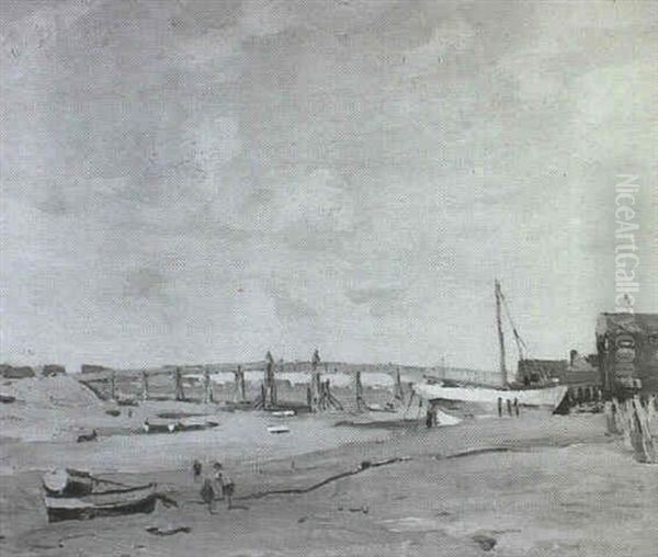 Shoreham Oil Painting by Albert Ernest Bottomley