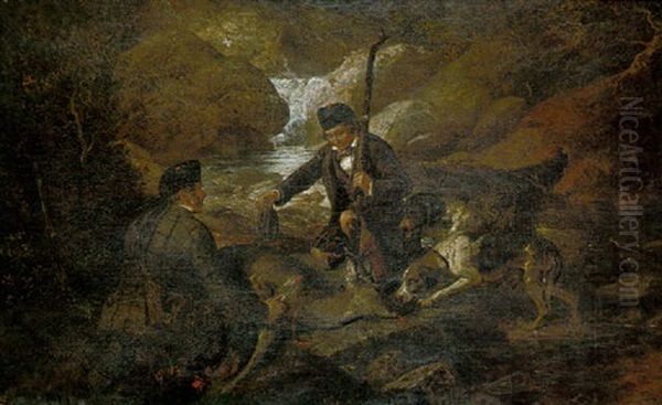 The Death Of The Stag Oil Painting by John William Bottomley