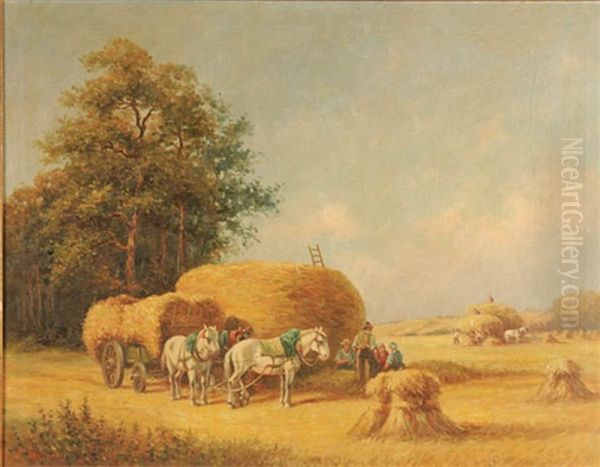 Making Hay Oil Painting by Prudent-Leon Bouchaud