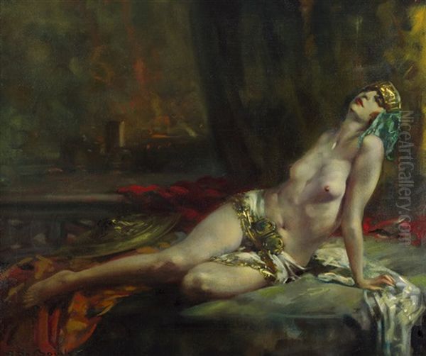 Liegende Odaliske (salome) Oil Painting by Arnulf De Bouche