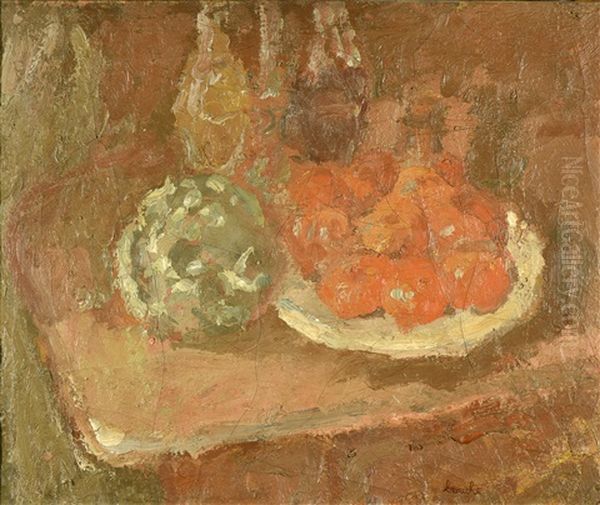 Nature Morte A L'artichaut Et Oranges Oil Painting by Georges Bouche