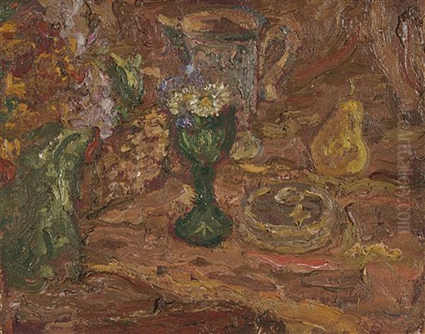 Nature Morte Aux Fleurs Et Fruits Oil Painting by Georges Bouche