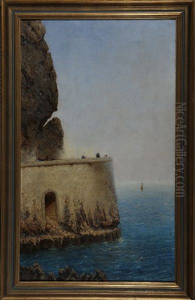 Am Cap D'antibes In Sudfrankreich Oil Painting by Louis Alexandre Bouche