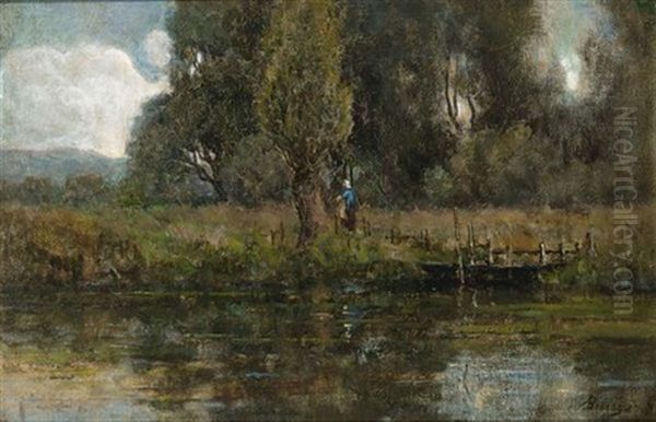 Aux Bord De La Marne Oil Painting by Louis Alexandre Bouche