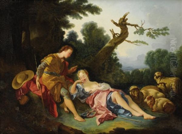 Pastoral Scene Oil Painting by Alfred Boucher