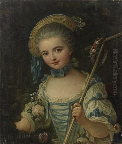 Shepherd Girl Oil Painting by Francois Boucher