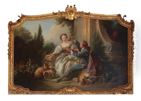 Pastorale A La Cage Oil Painting by Francois Boucher