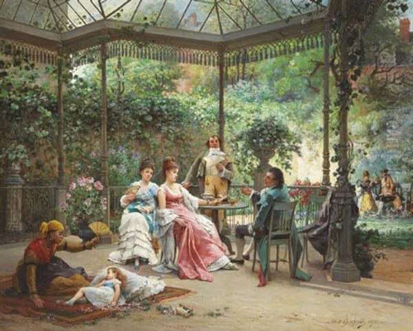 Afternoon Idyll Oil Painting by Adrien de Boucherville