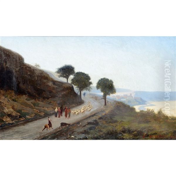 Sur La Route De Stora Oil Painting by Auguste Bouchet