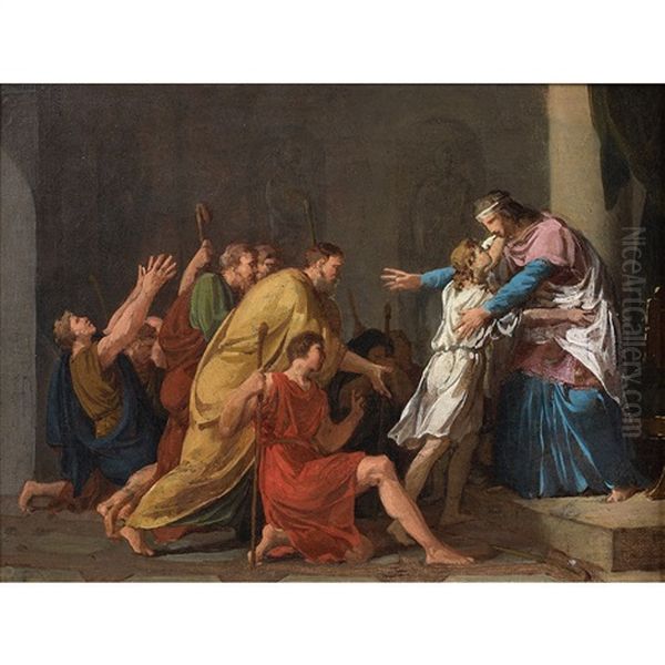 Joseph Reconnu Par Ses Freres Oil Painting by Louis-Andre-Gabriel Bouchet