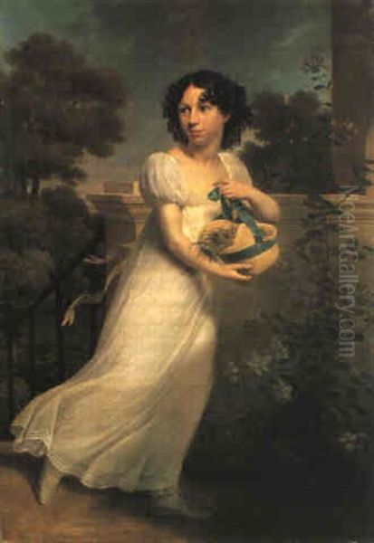 Lucie Isabey (1795- ?), Madame Collon Oil Painting by Louis-Andre-Gabriel Bouchet