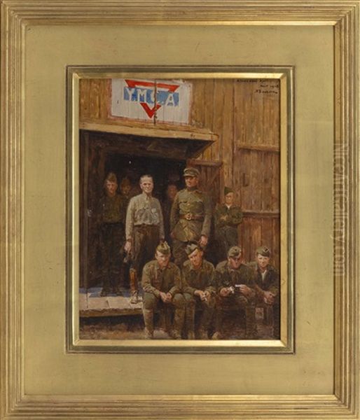 An Open Doorway With The American Y.m.c.a Oil Painting by Joseph Felix Bouchor