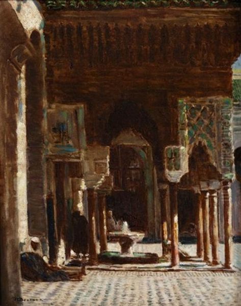 La Mosquee Karouiyne A Fes Oil Painting by Joseph Felix Bouchor