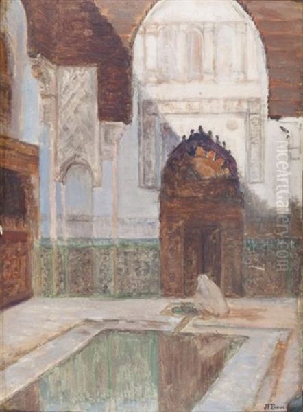 Medersa Saharidj, Fes Oil Painting by Joseph Felix Bouchor