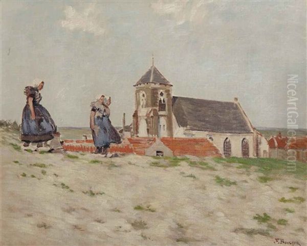 Village Dans Les Dunes - Zoutelande, Hollande Oil Painting by Joseph Felix Bouchor