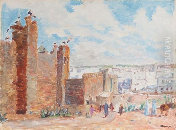 Les Remparts De Rabat, Maroc Oil Painting by Joseph Felix Bouchor