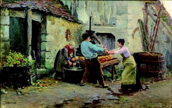 Le Cidre, Fremeuse, Normandie Oil Painting by Joseph Felix Bouchor