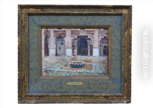 Medersa Cherratine - Fes Oil Painting by Joseph Felix Bouchor