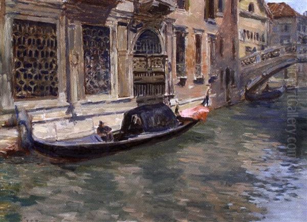 La Gondole A Venise Oil Painting by Joseph Felix Bouchor