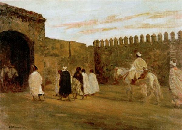 La Suite Du Pacha Au Mechouar Fes Oil Painting by Joseph Felix Bouchor