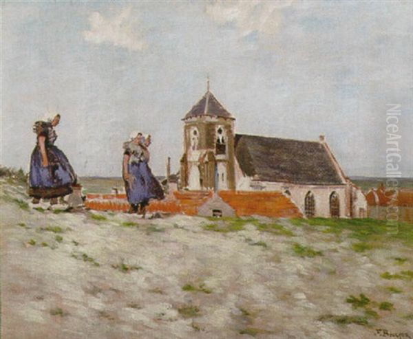 Village Dans Les Dunes - Zoutelande Oil Painting by Joseph Felix Bouchor